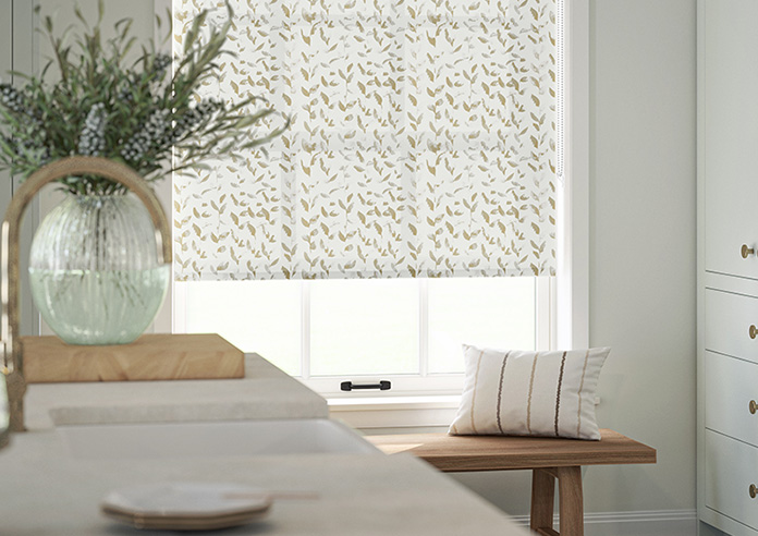 Watercolour Leaves, Golden Brown - Twist&Fit Roller Blind - Image 5